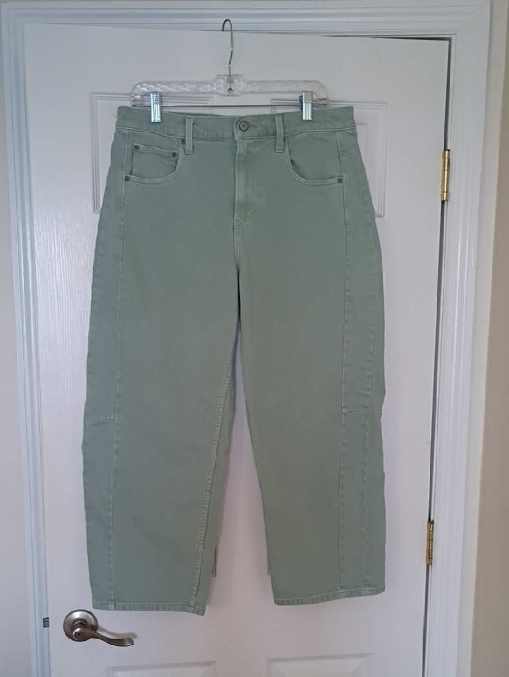 Lucky Brand Mint Green Barrel Leg Jeans, 12/31
